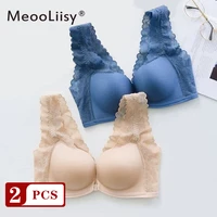 meooliisy sexy lace wireless front closure bras for women sexy lingerie comfort push up ab cups bra adjusted bralette