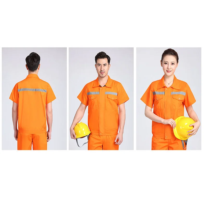 

Reflective Work Suit Long Short Sleeve Seasonal Men And Women Thin Property Sanitation Construction Site Clothing