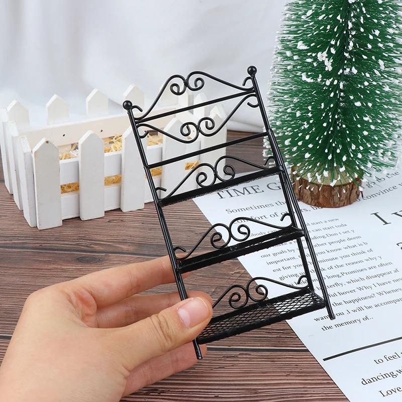 

New Arrivals 1/12 Dollhouse Miniature Rack Iron Shelf Flower Stand Decoration Accessories Handmade Toys Gift for Kids