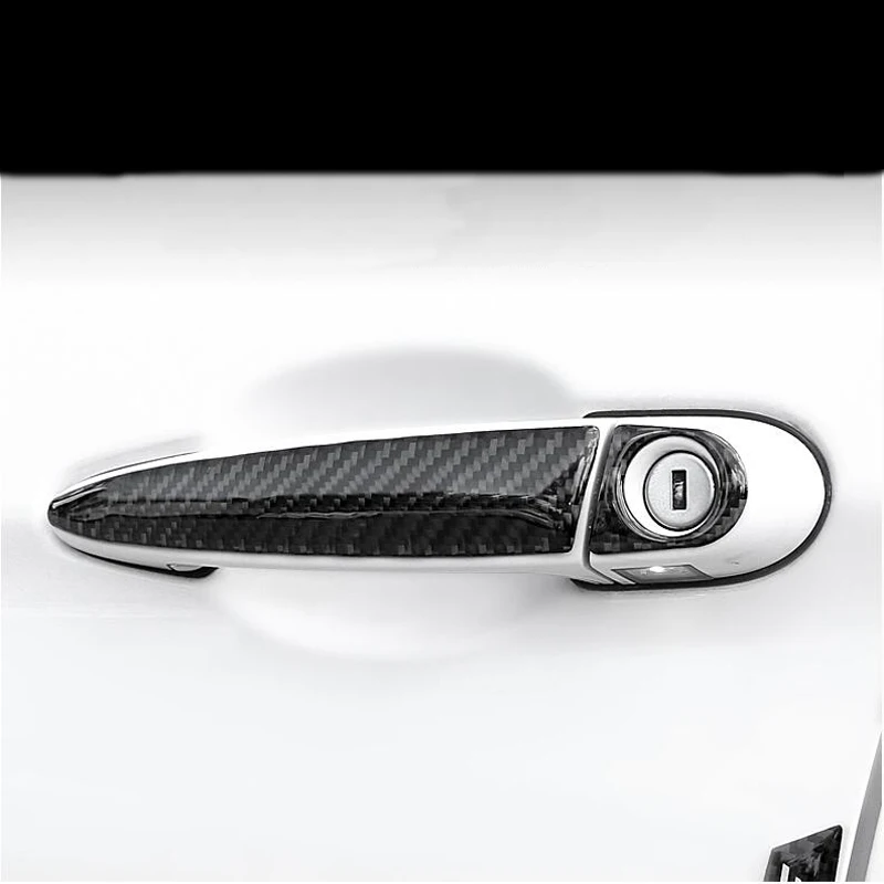 Автомобильный Стайлинг из углеродного волокна накладка на дверную ручку полоса