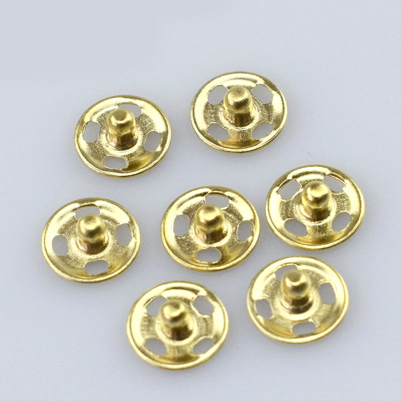 100 шт. высококачественная металлическая застежка-кнопки 8 мм Золотое пальто