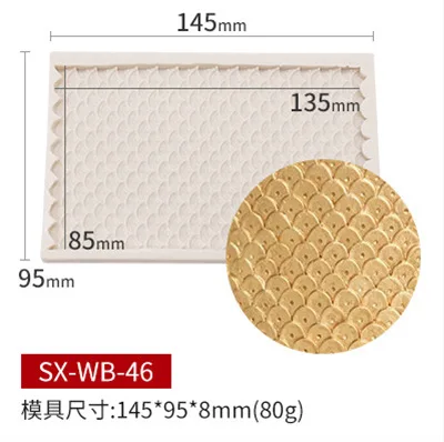 С кружевным краем Русалка рыбьей чешуи силиконовые формы DIY Fondant (сахарная)