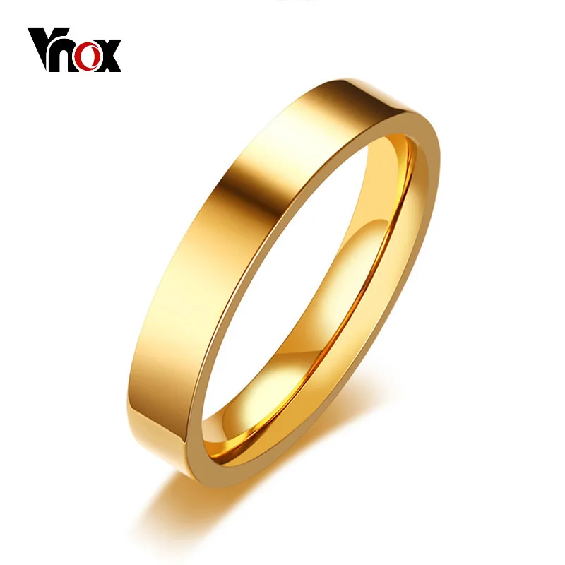 Классическое кольцо унисекс Vnox 4 мм из нержавеющей стали простой альянс для