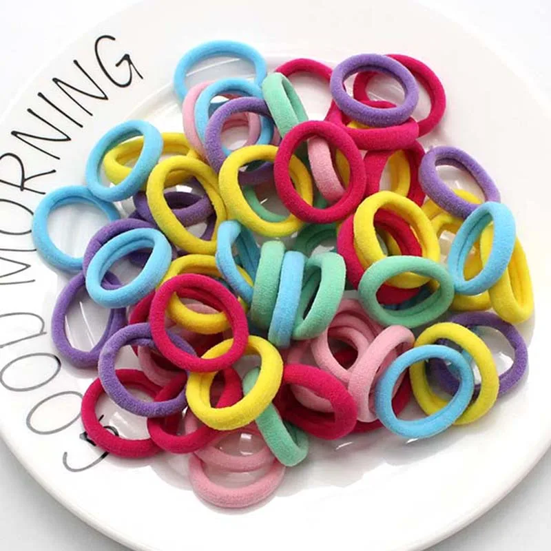 

3cm 50pcs/lot Girls Colorful Small Rubber Bands Gum For Ponytail Holder Elastic Hair Bands Fashion Hair Accessories