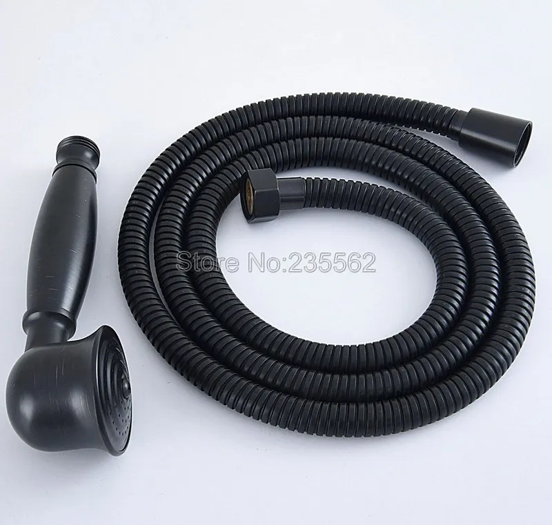 

1.5m Black Oil Rubbed Bronze Flexible Bathroom Hand Held Shower Hose and Telephone Style Hand Held Shower Head Lhh071