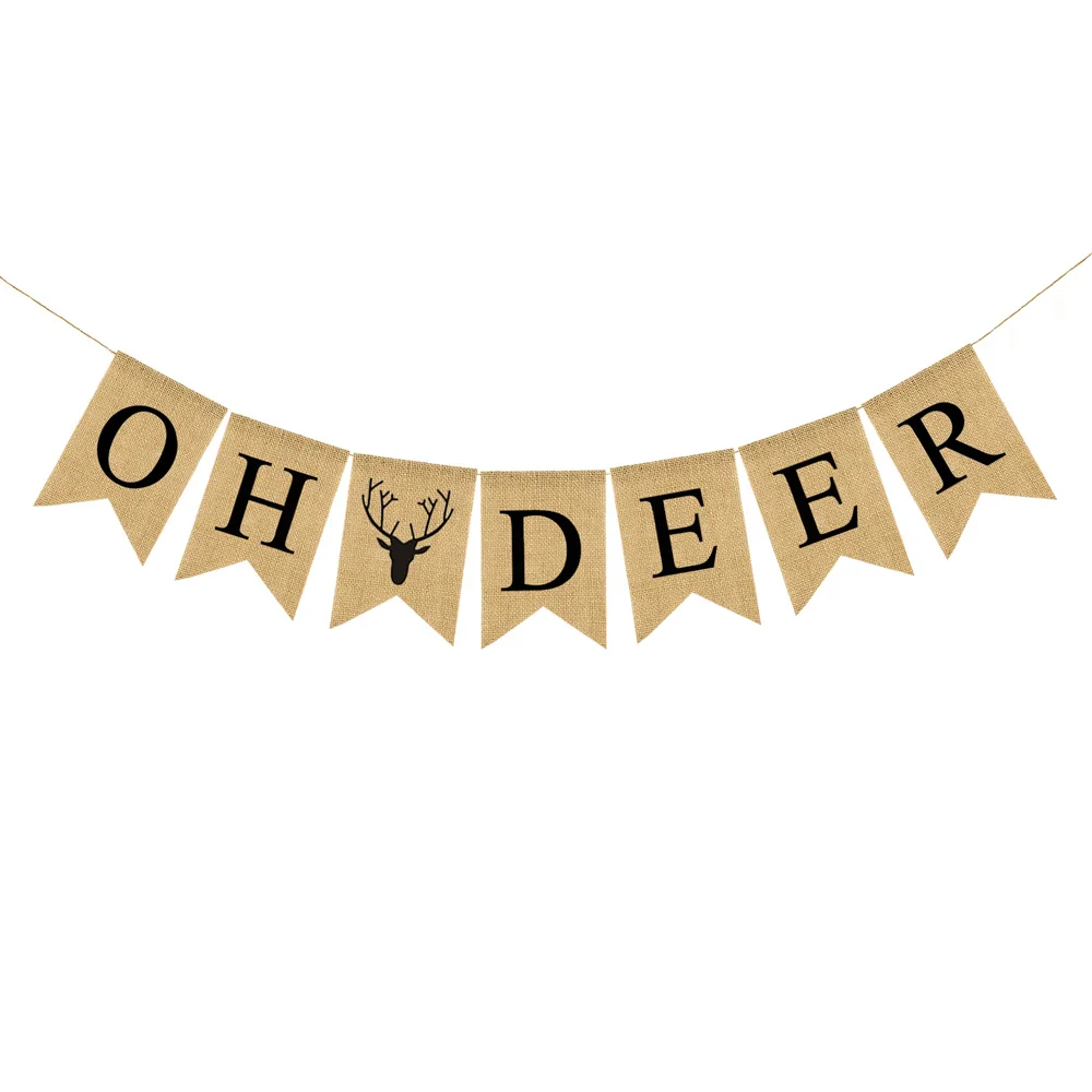 Джутовые мешковины oh Deer гирлянды флажки детские пеленки вечерние зимние день
