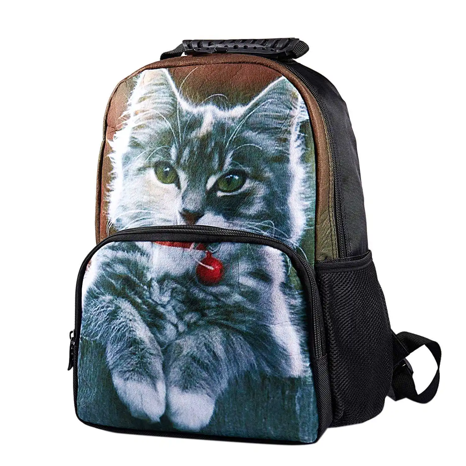 3D рюкзак с животным принтом кота школьная сумка Большой Вместительный для спорта