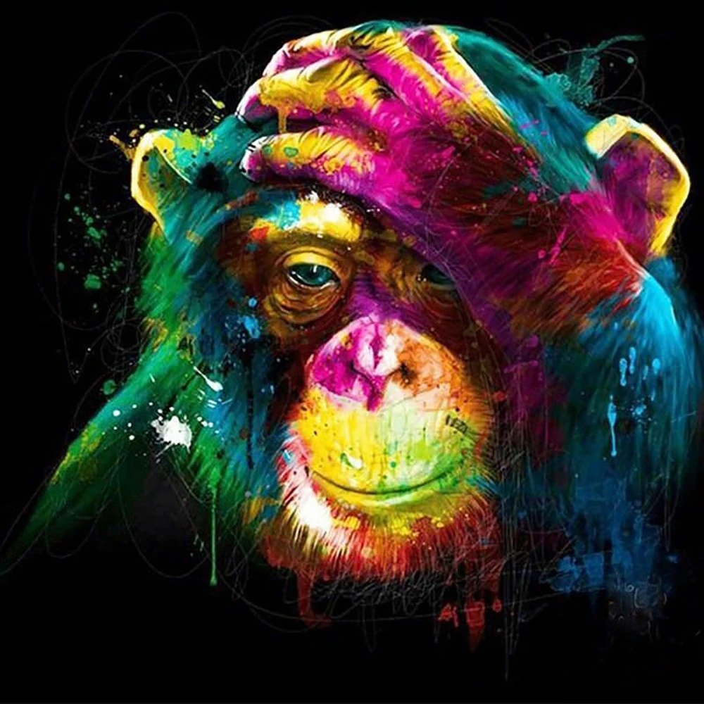 

Орангутанг Пижама красочные сердцевидной 5D алмазная живопись Вышивка Набор для вышивания крестиком декор 2