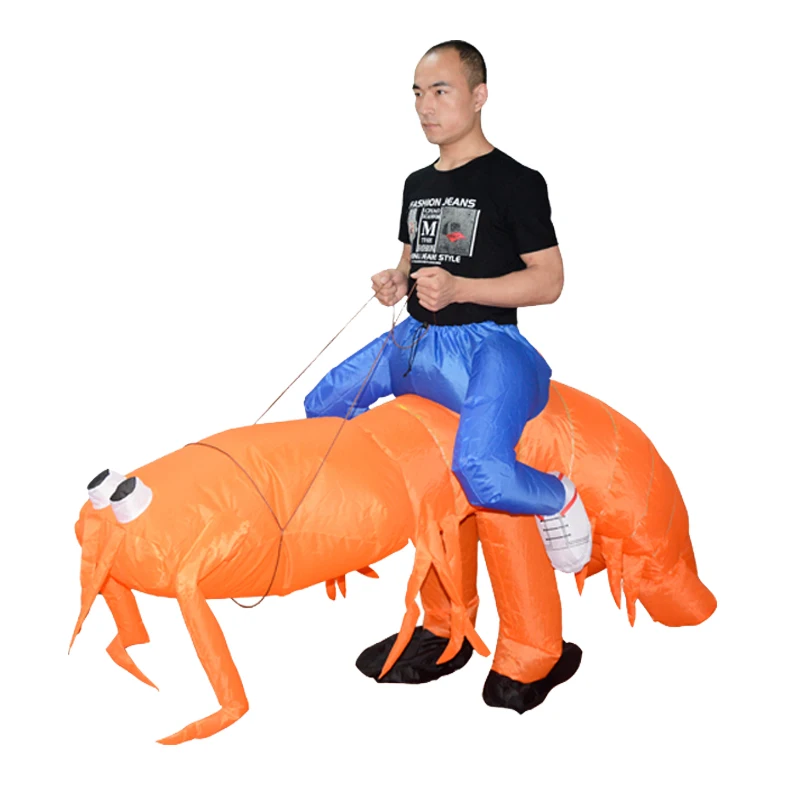 Надувной костюм креветки костюмы общего назначения для вечеринки Хэллоуина