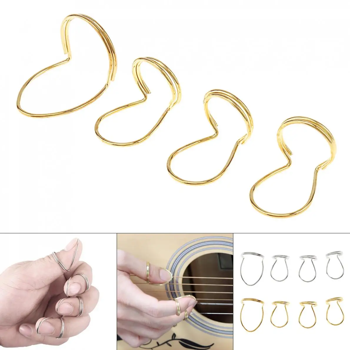 

4 шт медиаторы металлический палец кольцо защиты медиатор с накатанной головкой указательного пальца, лучший выбор для гитары бас-гитара из...