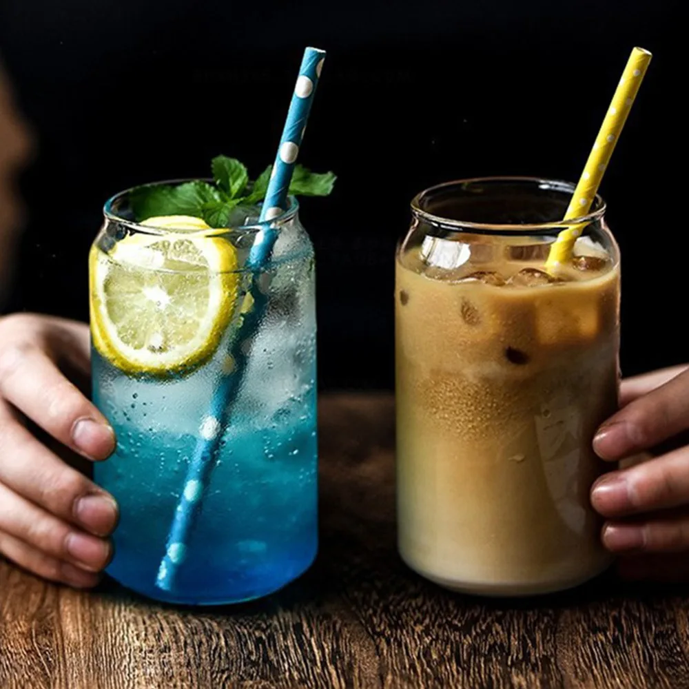 

Creative Glass Mug Cola Can Shaped Glass Mug Cold Drink Cup Cafe Beverage Juice Milk Cup Heat Resistant Drink Glass Mug
