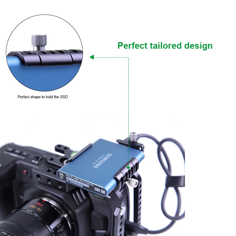 Lanparte SSD зажим для Samsung T5 BMPCC 6K 4K камеры с USB Type C Кабельный и Холодный башмак