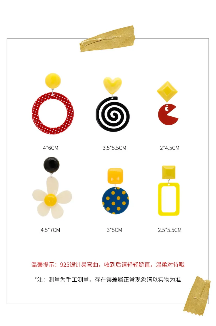 

Korea Flower Resin Acrylic Big Dangle Earrings Women Jewelry Geometric Crystal Tassel Long Hoop Earring Statement Vacation Beach