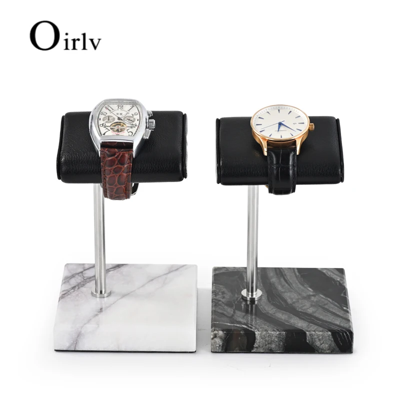 Oirlv PU leather watch display stand Marble base watch stand Watch storage rack Jewelry storage rack