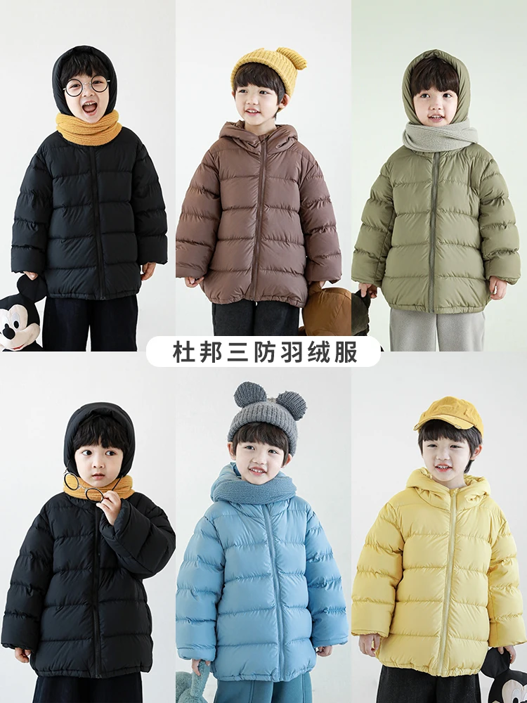 Новая зимняя одежда для мальчиков пуховик с тремя уровнями защиты светильник кое