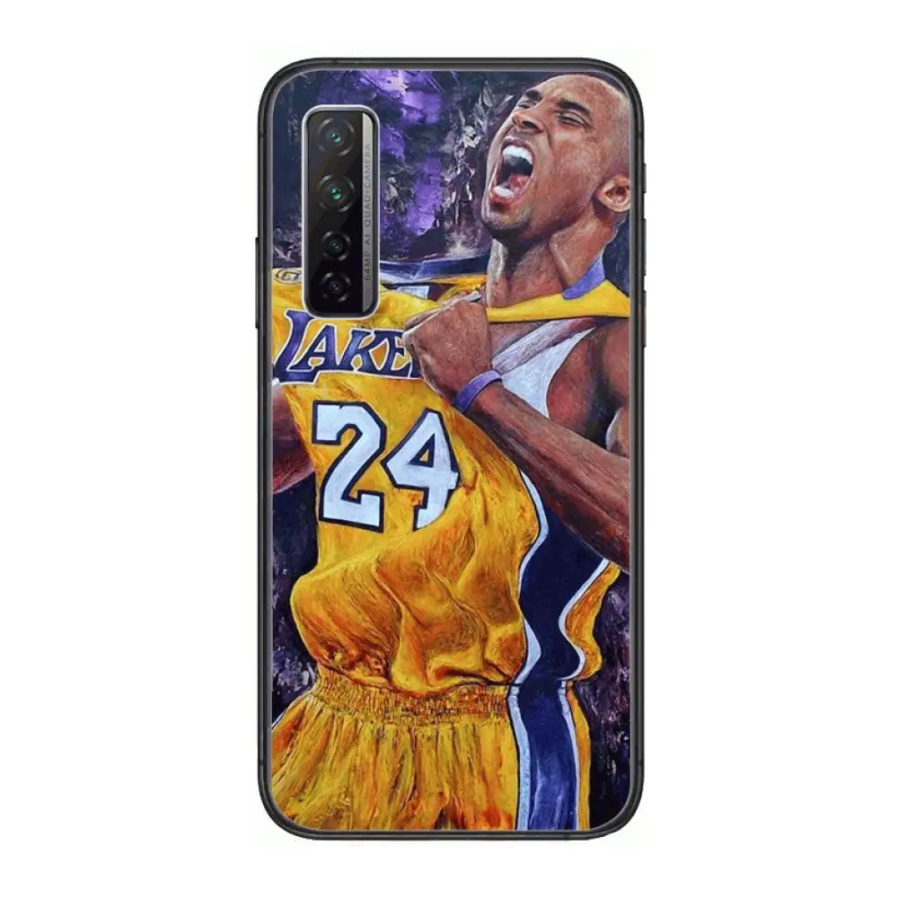 

Kobe Basketball Phone Case For Huawei Nova 2 3 4 5 6 7 8 SE i E Pro Lite Black Etui Coque Painting Hoesjes comic fashion