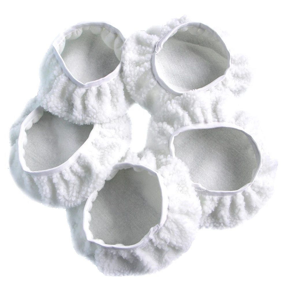 

5pcs Wool Polishing Pad Polishing Buffer Pads Set Soft Wool Bonnet Pad With Loop For Furniture Marble Cars