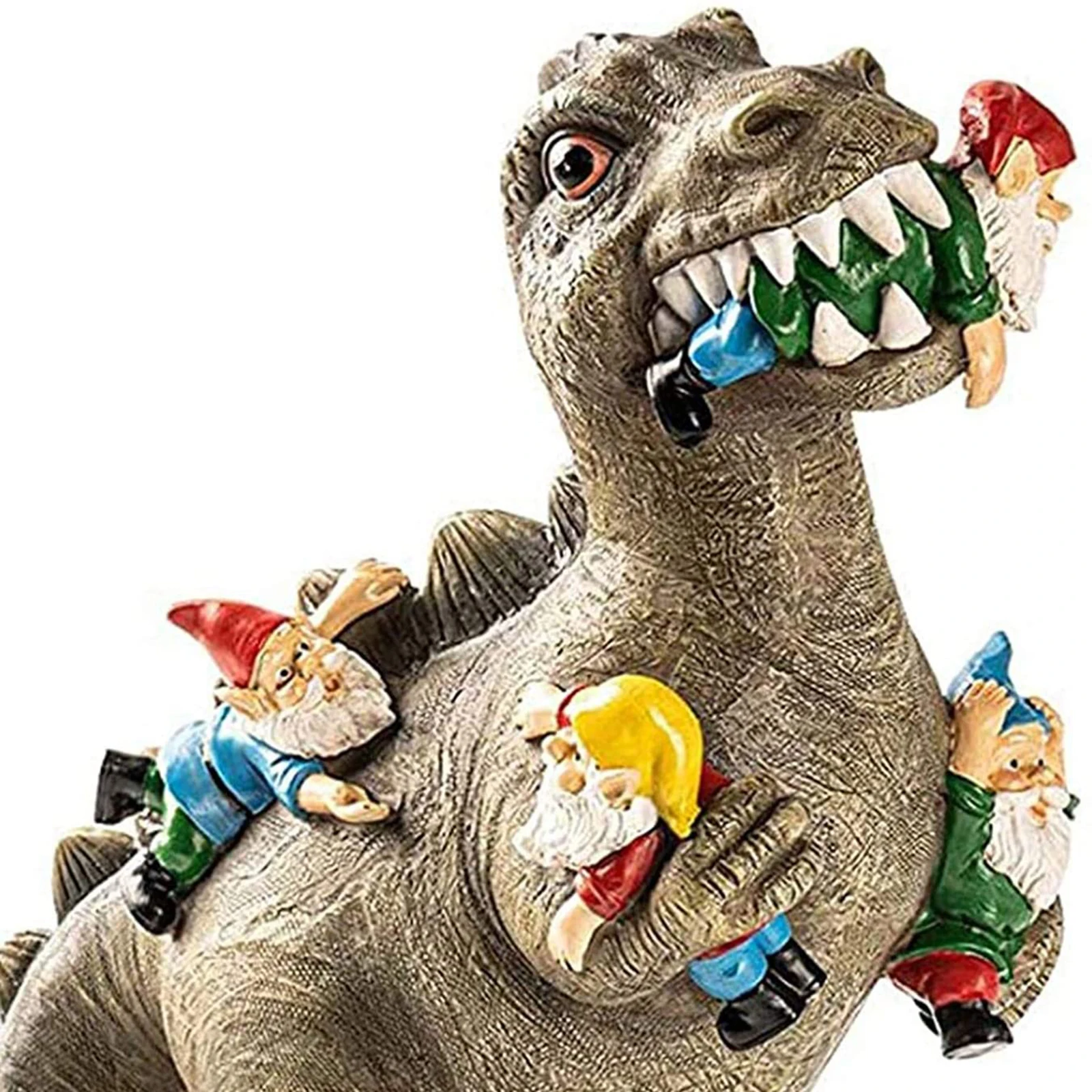 

Garden Decorations, Cartoon Dinosaur Dwarf Statue Resin Ornament Decorative Artwork for Courtyard Backyard