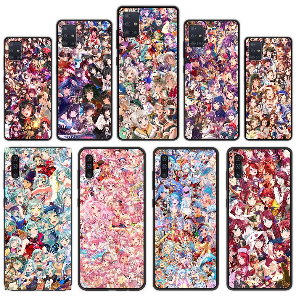 

BanG Dream Anime Sexy Girl Phone Case for Samsung Galaxy A50 A70 A10 A10S A20 A30 A40 A20S A20E A02S A12 A22 A32 Black Cover