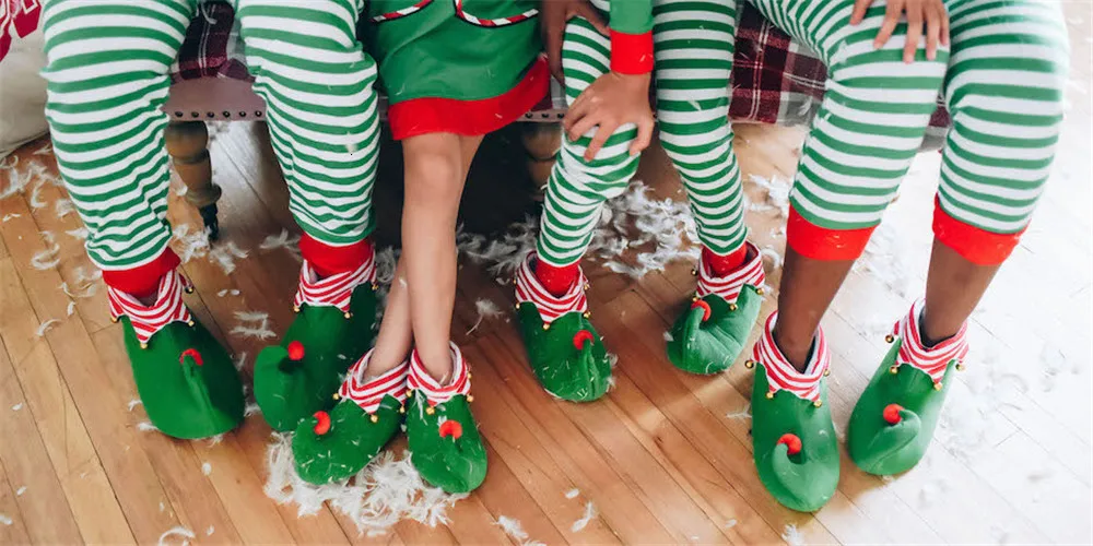 LILIGIRL Christmas Family Matching Pajamas Sets Adult Women Kids Xmas Stripe Print Nightwear Sleepwear Clothes Outfit
