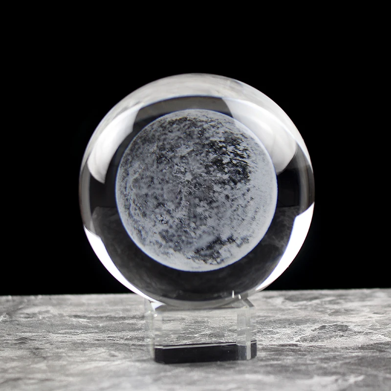 60 мм 80 3D Луна внутри прозрачный хрустальный шар Сфера Minature аксессуары для