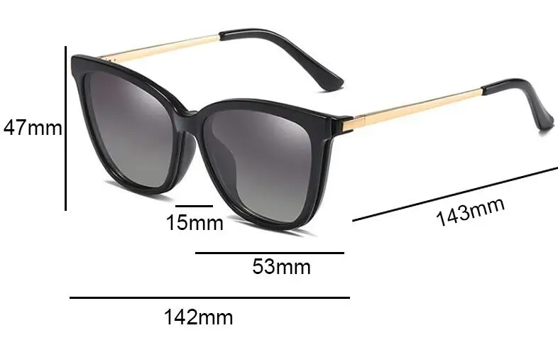 2 In 1 Set Polarized Clip On Sunglasses For Women Men Retro Luxury CatEye Anti Blue Light Glasses Frame Magnetic Driving Eyewear square sunglasses