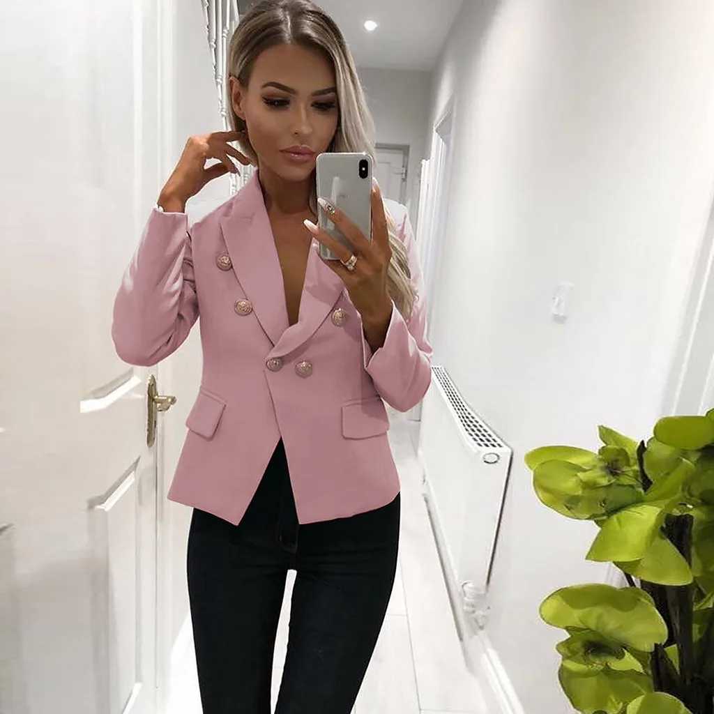 Женский блейзер SAGACE приталенный Повседневный с длинными рукавами офисный