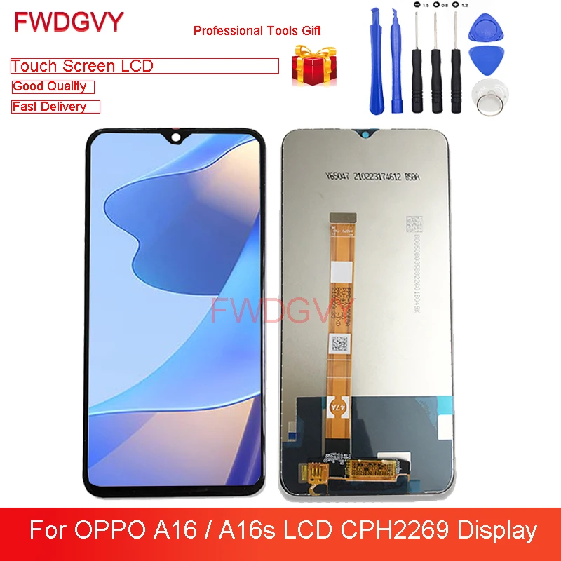 

6.52'' NEW For Oppo A16 / A16s LCD CPH2269 DIsplay Touch Screen Digitizer Assembly Sensor Replacement Repair Parts