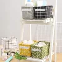 cube folding storage basket for kids toys organizer waterproof storage boxes bins with handles home office shelf organizador