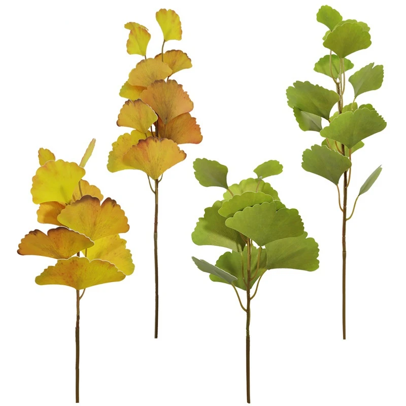 

New Artificial Plant 3D Sense Autumn Color Ginkgo Leaf Flower Arrangement Home Hotel Restaurant Bedroom Decoration Plant DIY