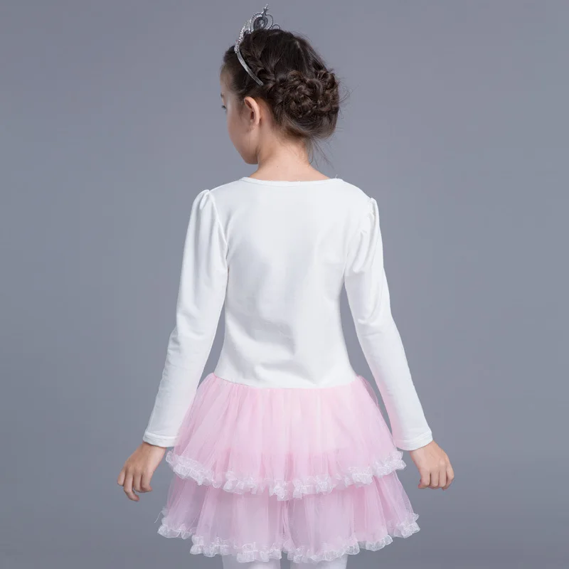 Платье принцессы Одежда для девочек осеннее платье с длинными рукавами сетчатые