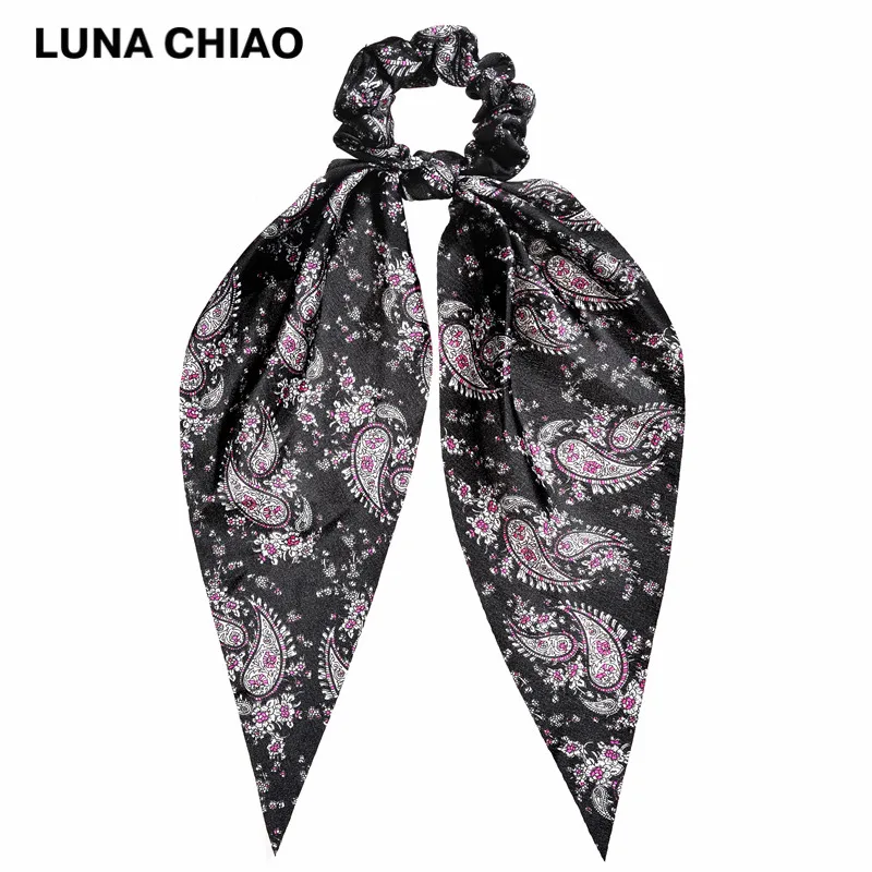 LUNA CHIAO, модные женские аксессуары для волос, тканевые банданы, резинки для волос, змеиный Леопардовый принт, шарф, конский хвост, держатель - Цвет: 65