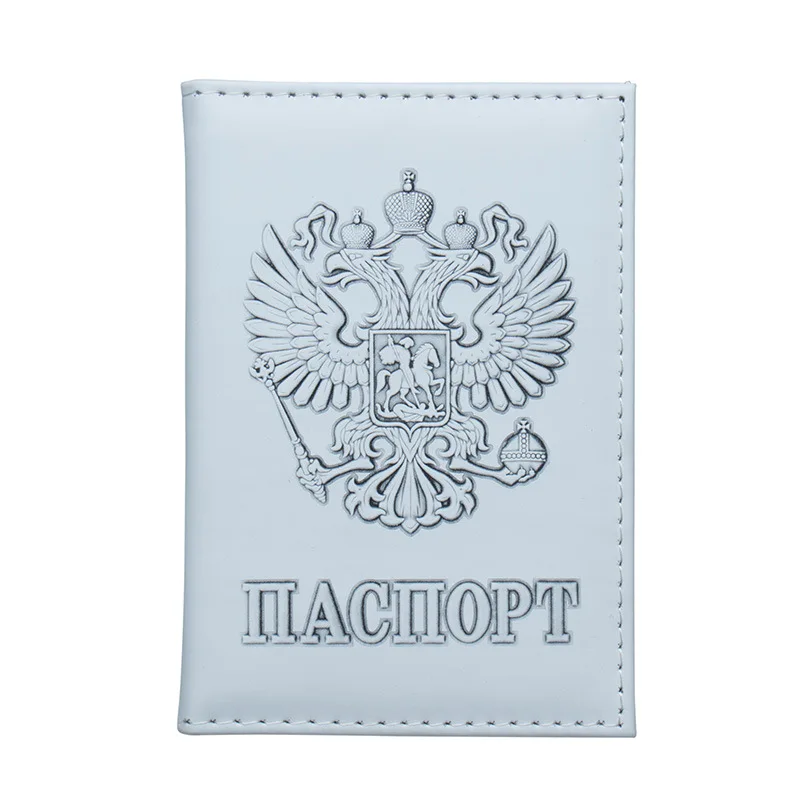 

Zoukane White Russian double-headed Eagle Emblem Passport Cover Case ID Ticket Holder Passport Wallet Travel Accessories ZSPC42