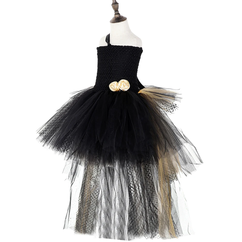 Детское платье-пачка со шлейфом с цветами | Детская одежда и обувь