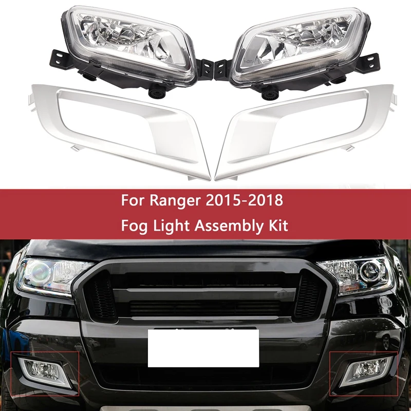 

Комплект противотумансветильник фар в сборе для переднего бампера автомобиля с переключателем ламп, комплект проводов для Ford Ranger 2015 2016 2017 ...