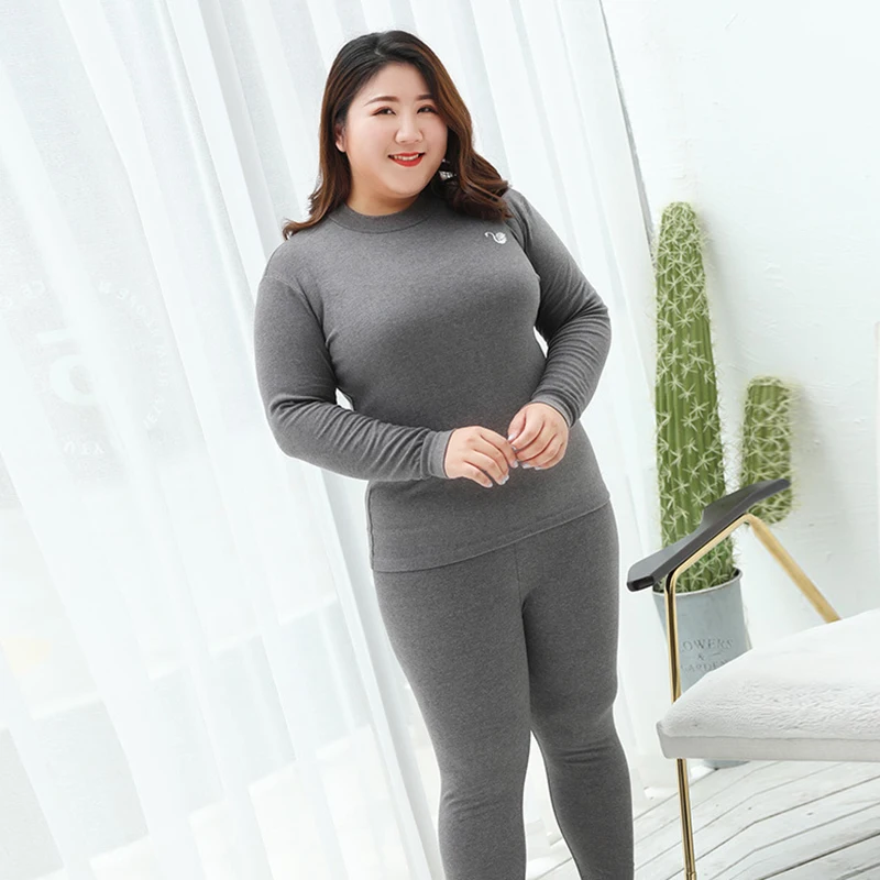 Jinsen Aite размера плюс 3XL-7XL хлопок новинка женское термобелье кальсоны осень зима тонкое теплое нижнее белье наборы JS852