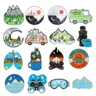 Броши на лацкан для одежды, с эмалью, звездная ночь, путешествия, лес