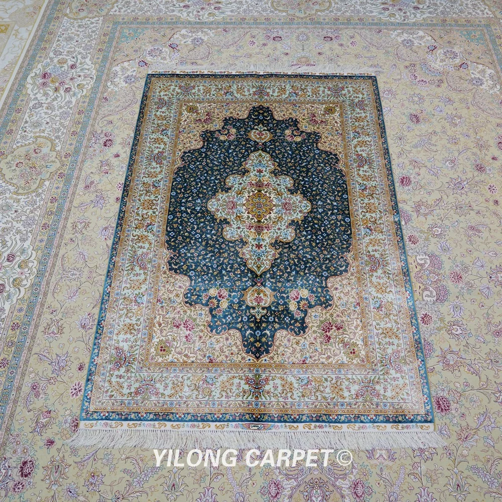 Yilong 4 'x 6' Kerman ручная работа выгодная цена ковер тонкие qum шелковые коврики