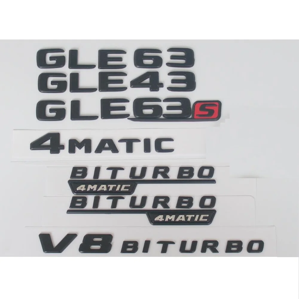Эмблема V8 BITURBO 4matic + Значки Эмблемы для Mercedes Benz Black W166 C292 GLE43 GLE63 GLE63s GLE 63 S AMG|Эмблемы| |