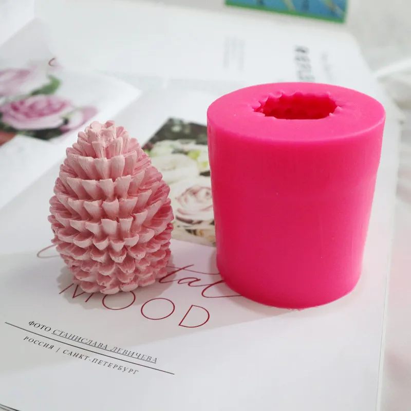 Christmas Pine Cone Silicone Candle Mold DIY Handmade Pinecone Candle Making Mould Aromatherapy Candle Make