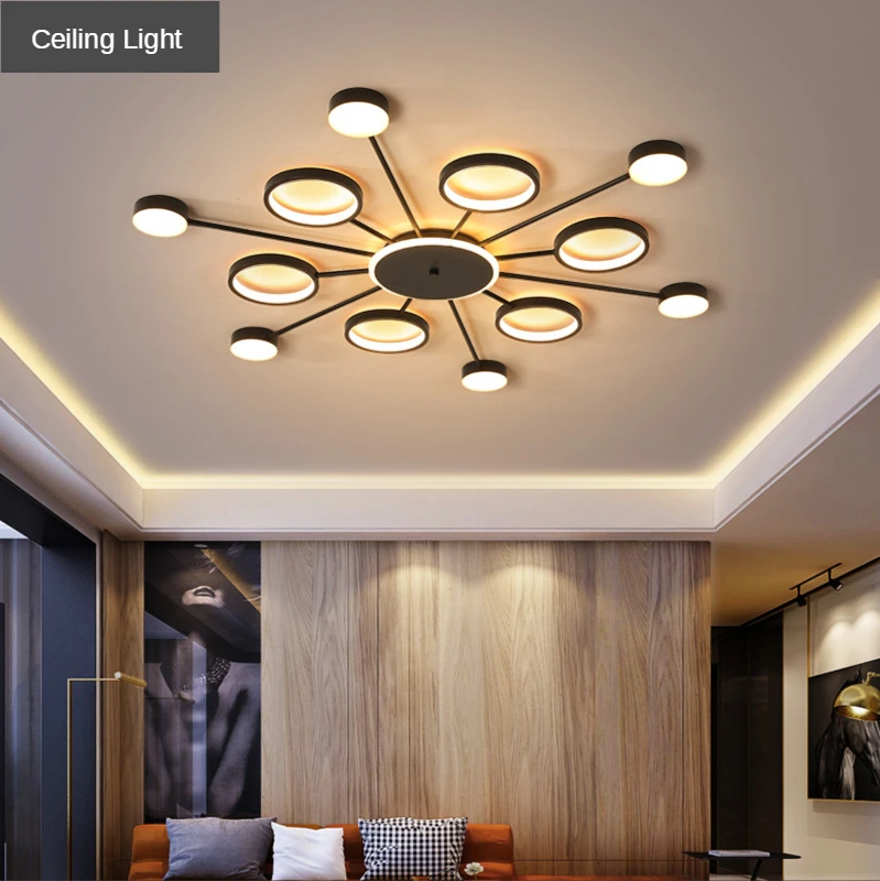 

6/8/12head Ceiling Light Lamps Chandelier for Living Room Bedrom Lights Remote Control Lower Ceiling Home Indoor Fixture 52w 72w