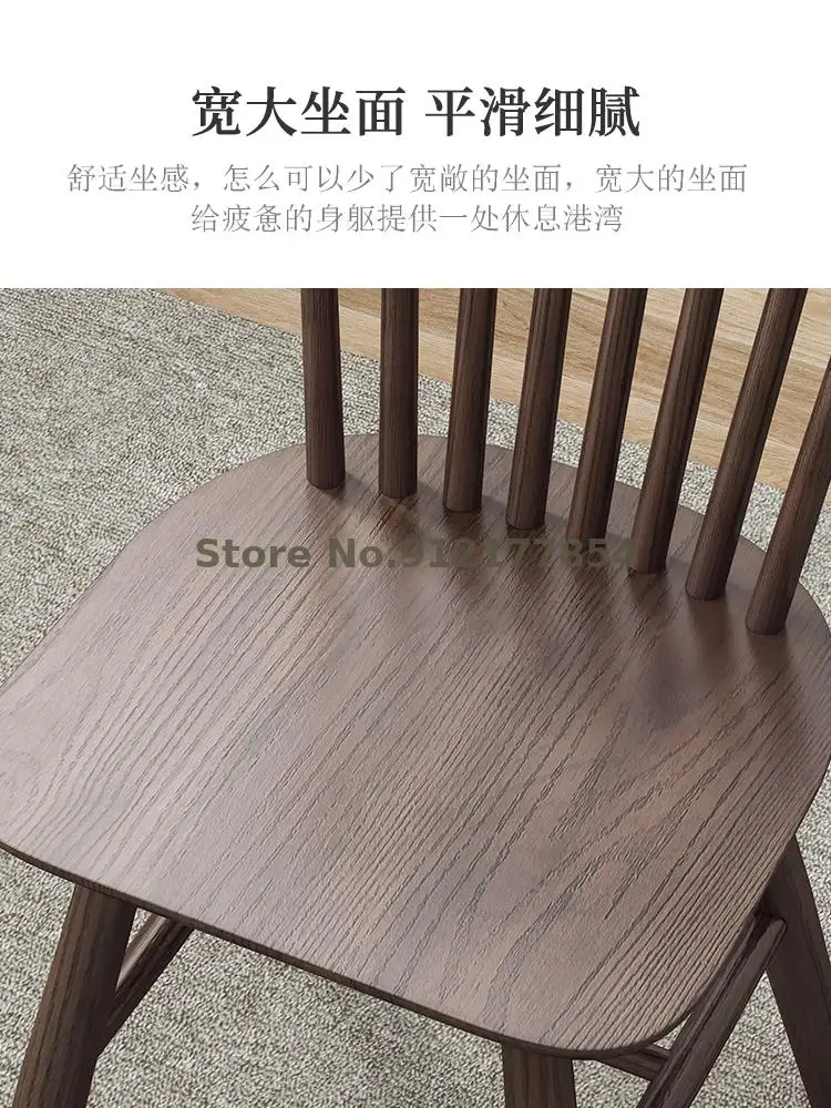 Обеденный стул из чистого массива дерева дубовый скандинавский простой