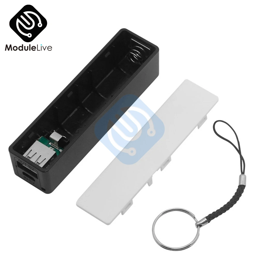 USB внешний аккумулятор Комплект 18650 зарядное устройство DIY коробка черный