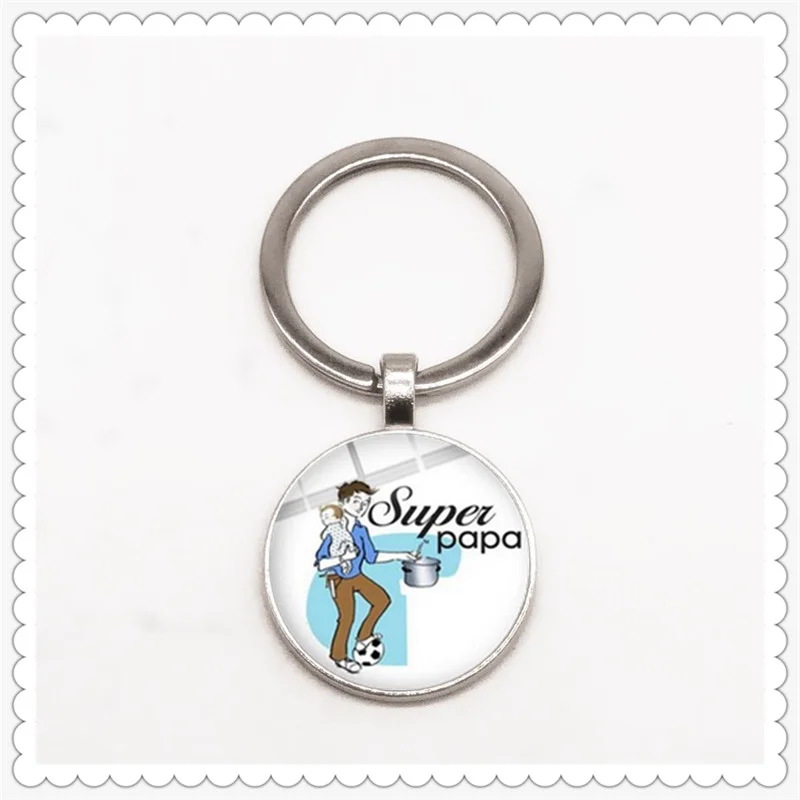 Модные мужские супер папа шаблон брелок ювелирные изделия День отца подарок