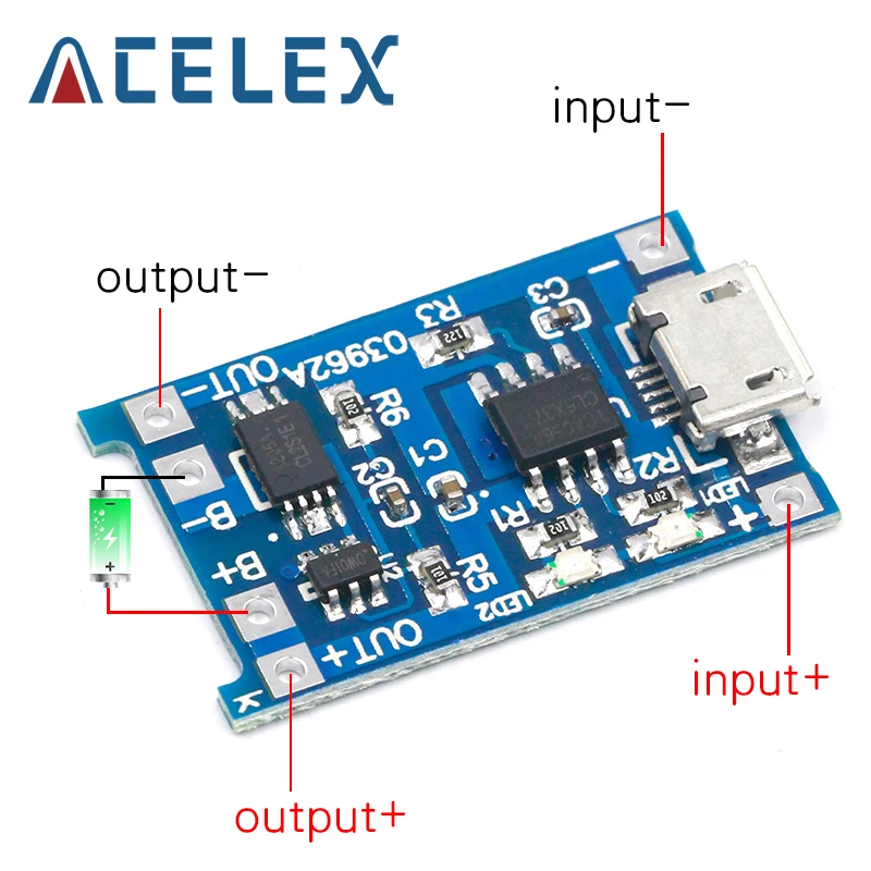 5 шт. Micro USB в 1A 18650 TP4056 модуль зарядного устройства литиевой батареи зарядная плата - Фото №1