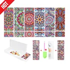 Пенал для алмазной вышивки сделай сам в форме мандалы, 2 ячейки, шкатулка для хранения канцелярских принадлежностей, детский подарок