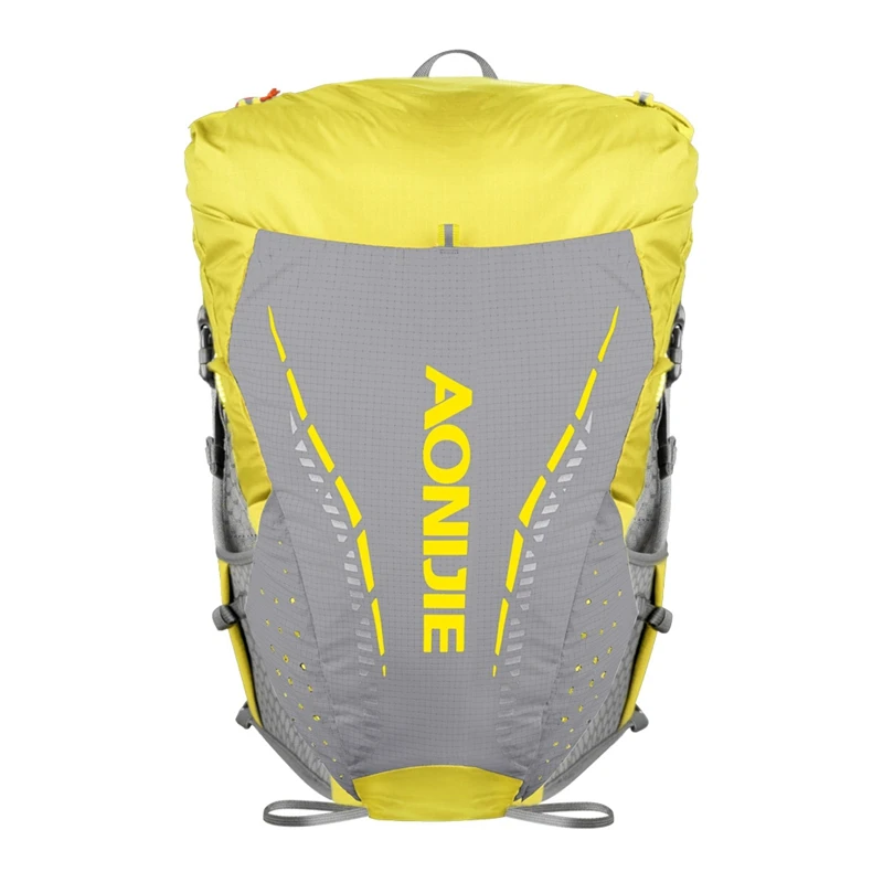 Yellow AONIJIE C9104S 18L Outdoor Ultralight Vest  Hydration Backpack Pack Bag Soft Water Bladder Flask Marathon Race Running