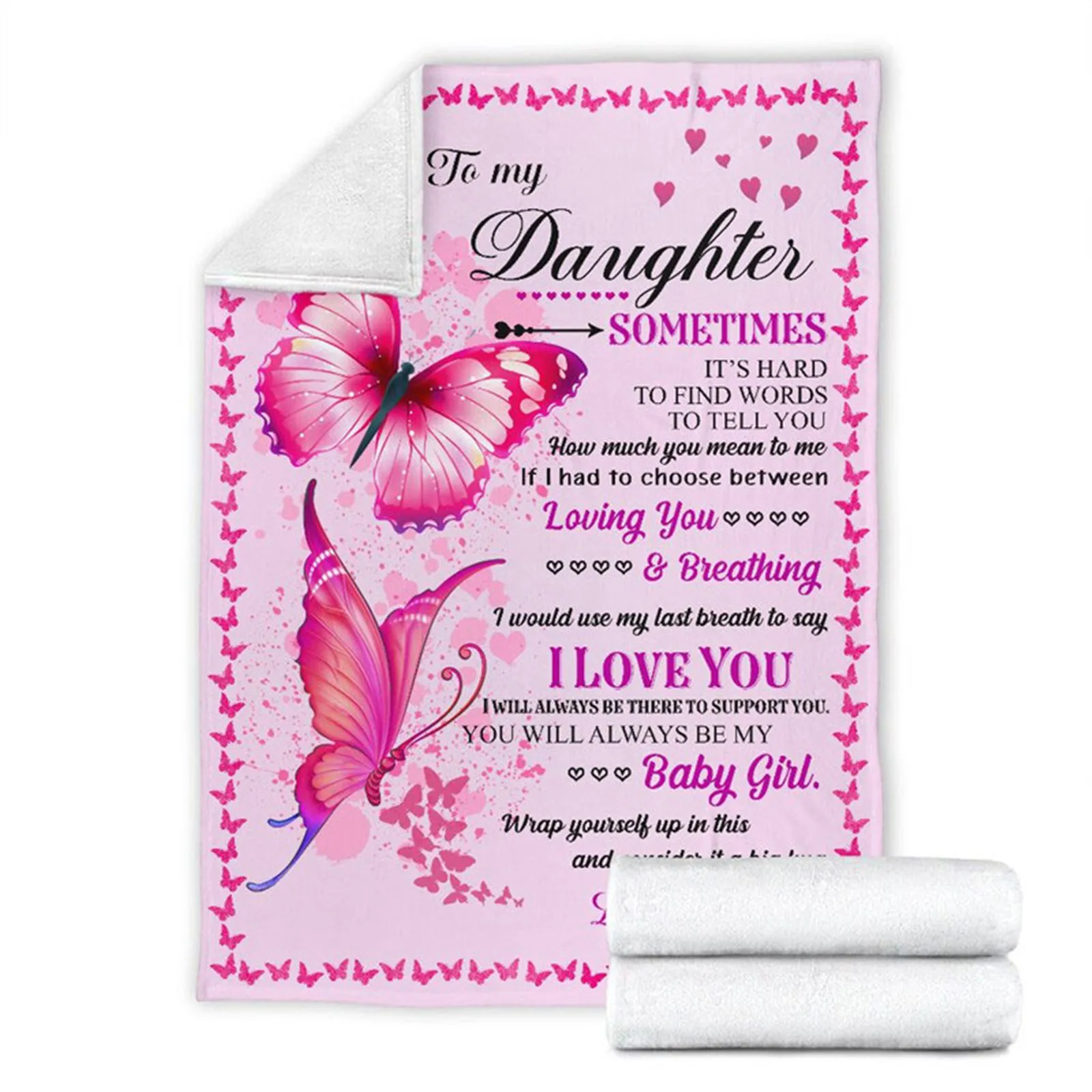 

Premium Blanket To My Daughter I Love You Fleece Love Flannel Throw Blanket Cozy Soft Plush Quilt Blanket Customized QP2