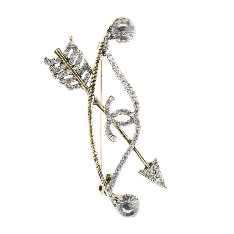 Броши в форме банта и стрелы классические винтажные Стразы для мужчин женщин