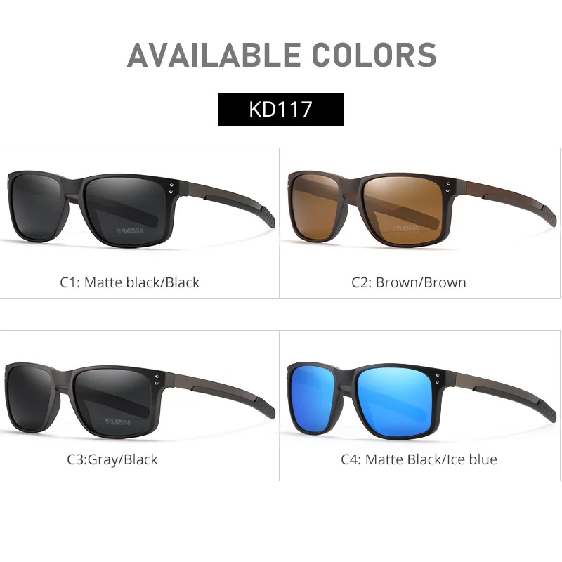 

Kdeam's new fashion TR90 Sunglasses Outdoor Polarized Sunglasses Metal Mirror legs can be customized LOGO 117